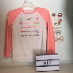 follow your heart 3/4 sleeve shirt